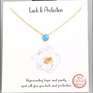 Dainty natural opal necklace.